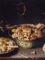 Beert, Osias  Quatre plats de friandises et de marrons avec troi verres