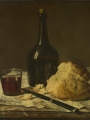 Chardin, Jean Baptiste Siméon    Still Life with Bottle, Glass and Loaf