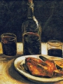 Gogh, Vincent van Gogh Still Life With Bottle, Two Glasses, Cheese And Bread