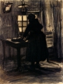 Gogh, Vincent van Gogh Woman Cutting Bread, 1885