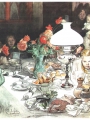 Larsson, Carl Around The Lamp At Evening Watercolor