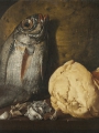 Meléndez, Luis Eugenio Still Life with Fish, Bread and a Kettle