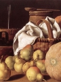 Meléndez, Luis Eugenio Still-Life with Melon and Pears