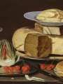 Peeters, Clara  Still Life with Cheeses Artichoke and Cherries