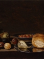 Schooten, Floris Gerritsz van   Still Life fruit, bread and a goblet on a table painting